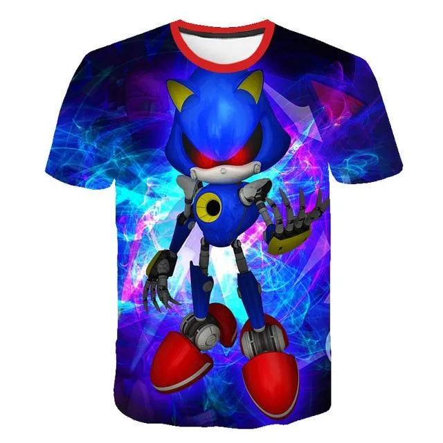 Cartoon Sonic hedgehog t shirt