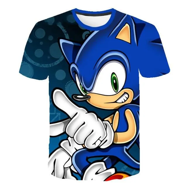 Cartoon Sonic hedgehog t shirt