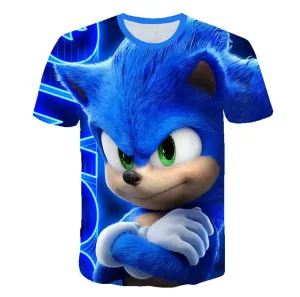 Cartoon Sonic hedgehog t shirt