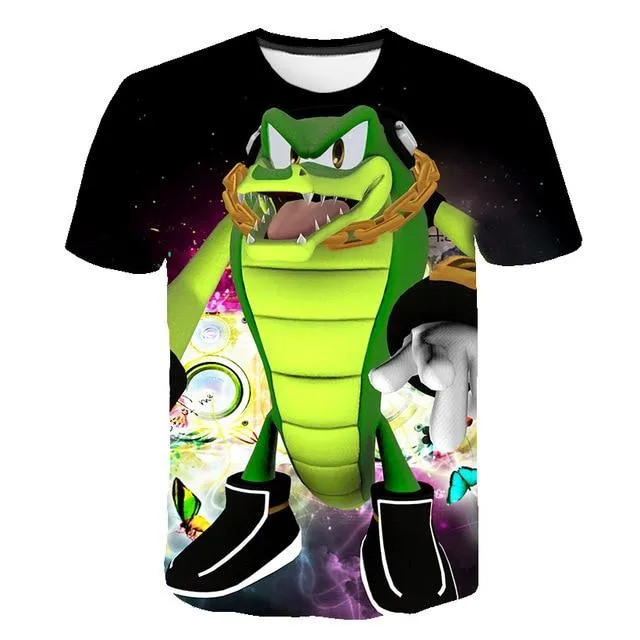 Cartoon Sonic hedgehog t shirt
