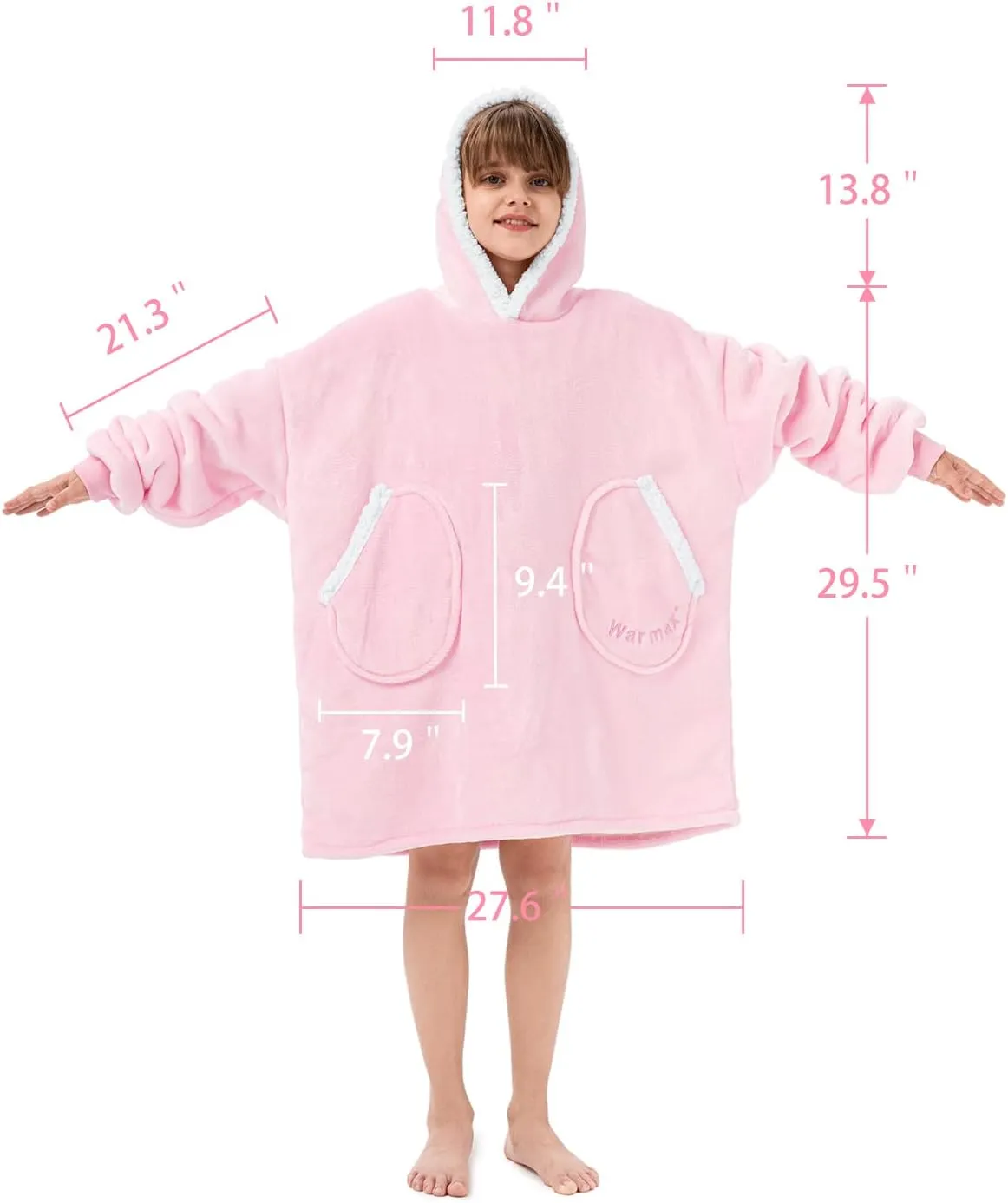 Century Star Wearable Blanket Hoodies for Women Men Sherpa Oversized Thick Cozy Fleece Soft Warm Adult Sweatshirt Hooded