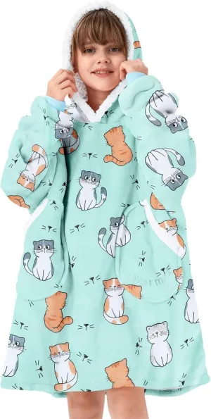 Century Star Wearable Blanket Hoodies for Women Men Sherpa Oversized Thick Cozy Fleece Soft Warm Adult Sweatshirt Hooded