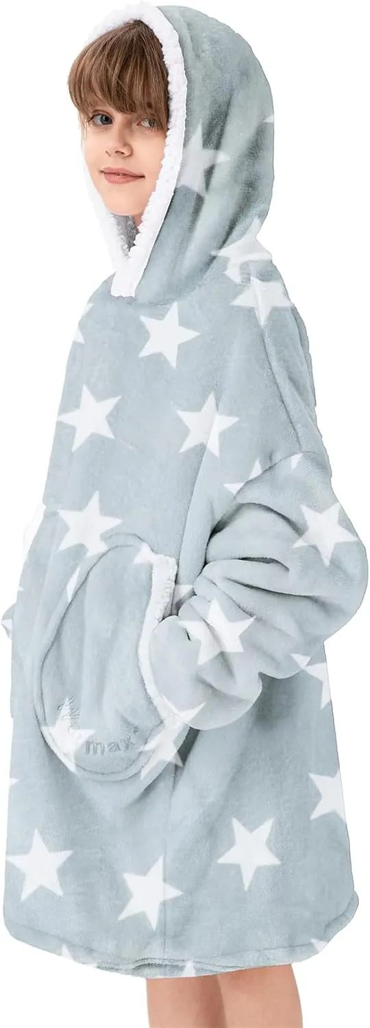 Century Star Wearable Blanket Hoodies for Women Men Sherpa Oversized Thick Cozy Fleece Soft Warm Adult Sweatshirt Hooded