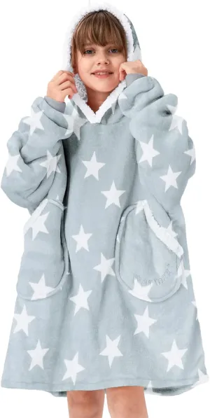Century Star Wearable Blanket Hoodies for Women Men Sherpa Oversized Thick Cozy Fleece Soft Warm Adult Sweatshirt Hooded
