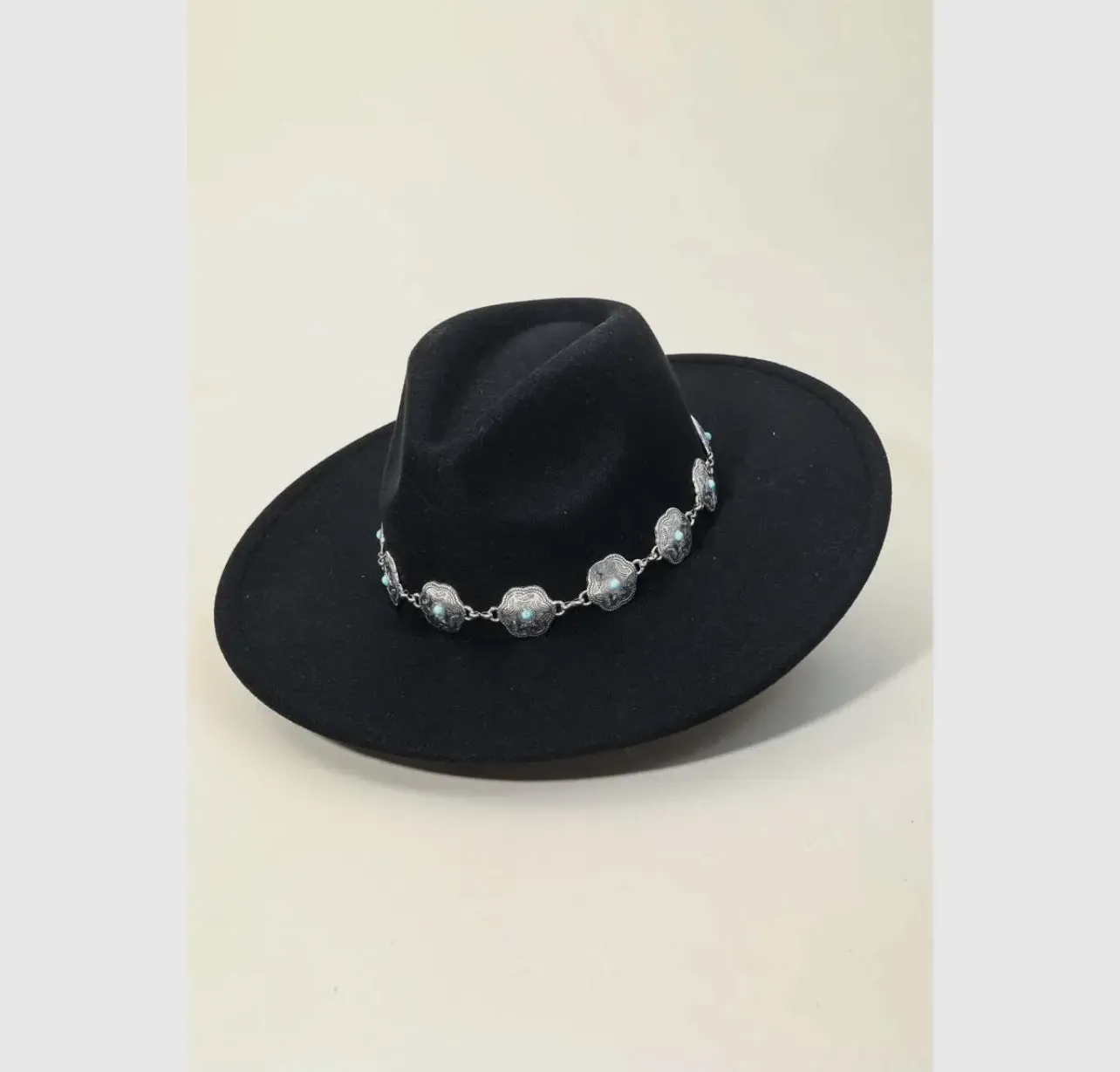 Chain Strap Fedora Hat