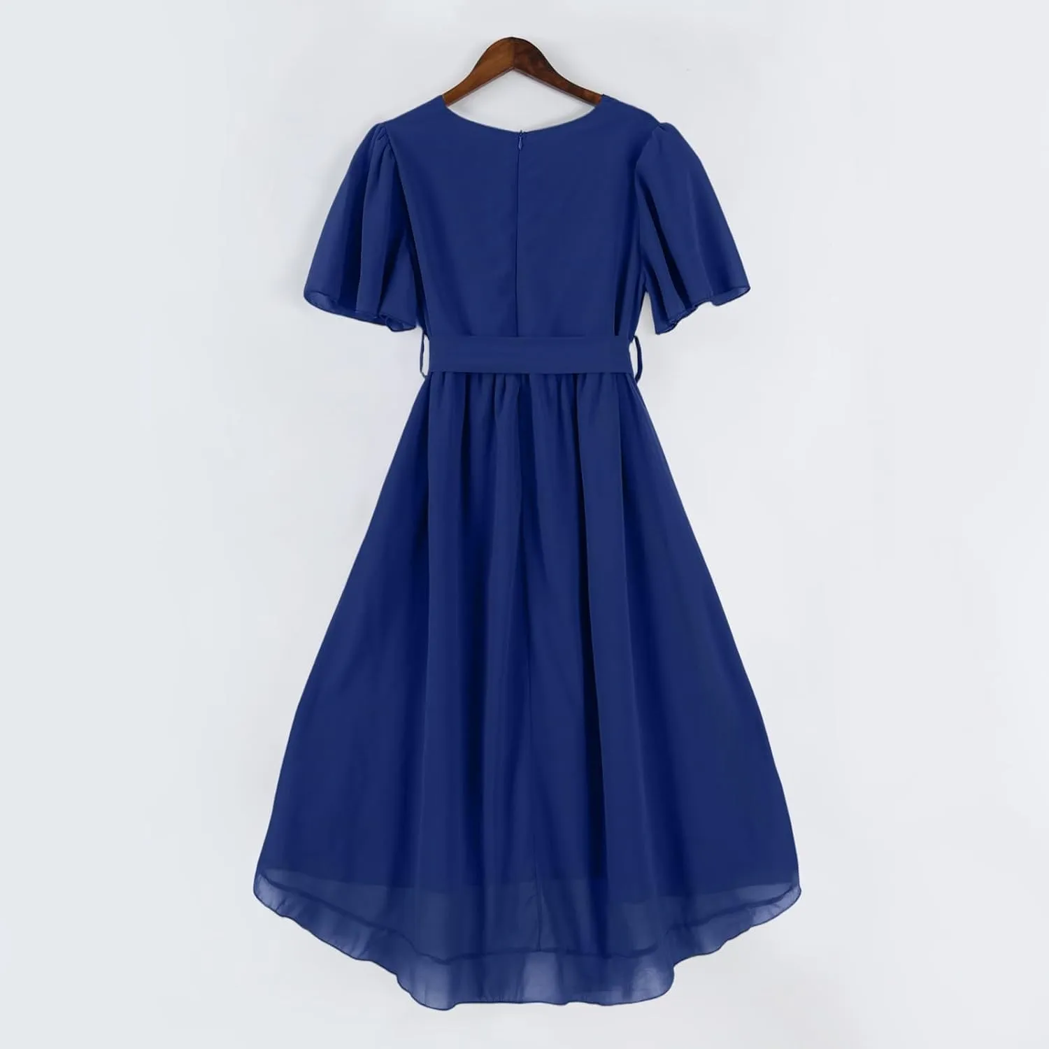 Chiffon Dresses for Women,Cocktail Spring Summer Sexy Dresses Wrap Flowy Wedding Guest Womens Midi Dress Floral