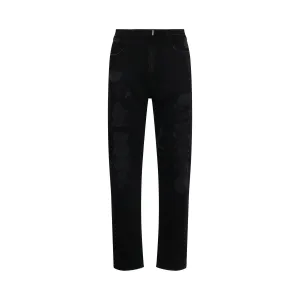 Classic Slim Fit Denim Jeans in Black