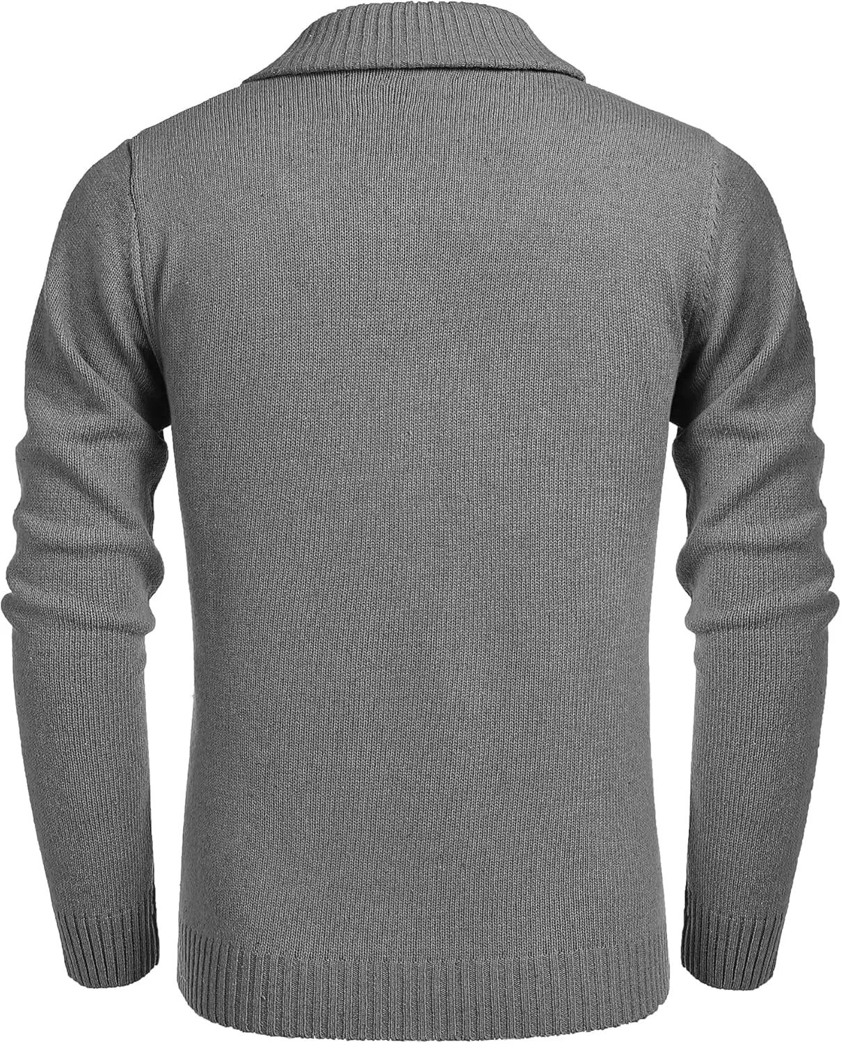 COOFANDY Men's Shawl Collar Pullover Sweater Relaxed Fit Casual Cotton Cable Knit Sweaters with Pockets