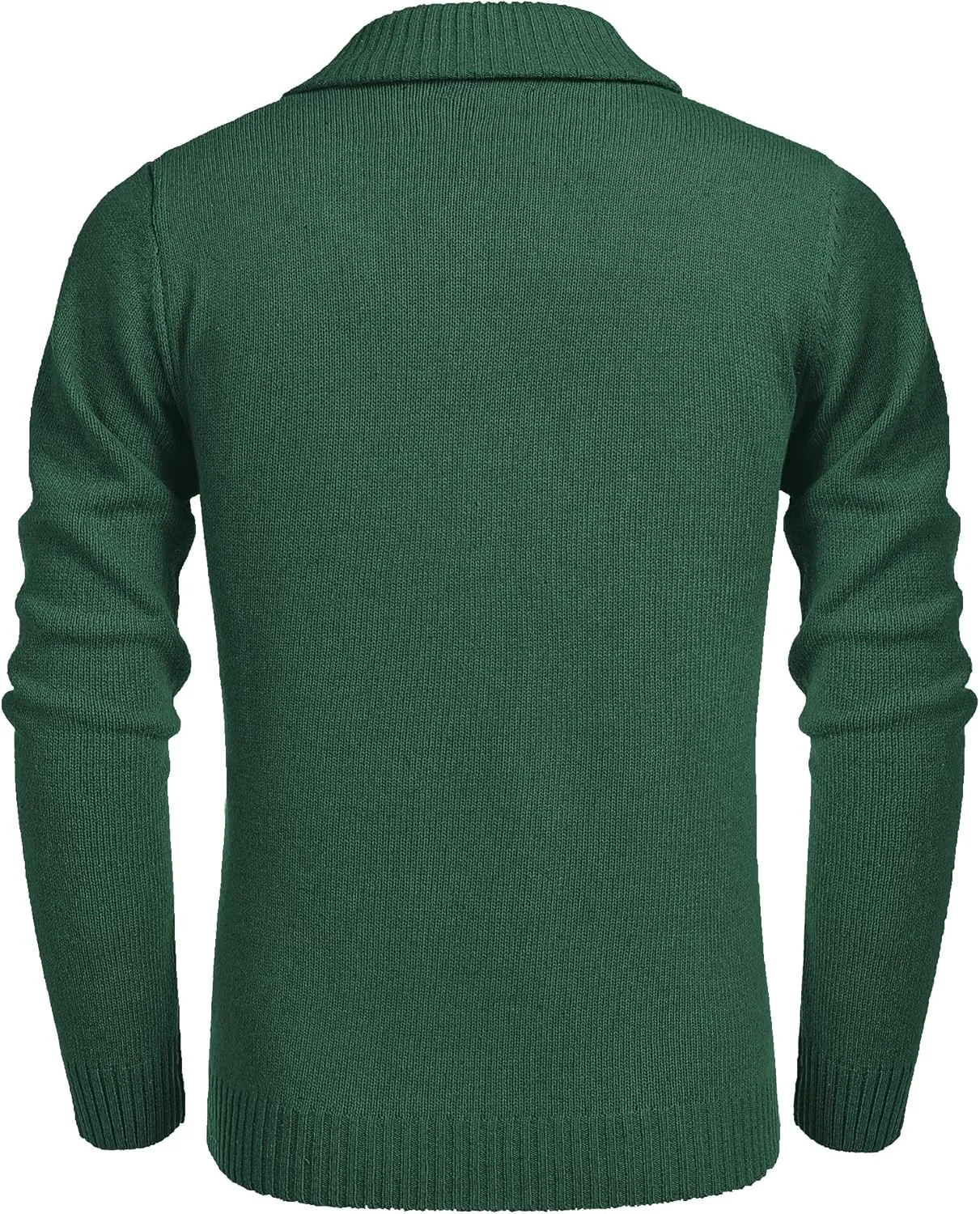COOFANDY Men's Shawl Collar Pullover Sweater Relaxed Fit Casual Cotton Cable Knit Sweaters with Pockets
