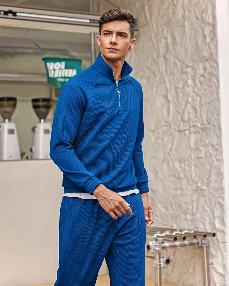 COOFANDY Men's Tracksuit 2 Piece Relaxed Fit Half-zip Sweatsuits Athletic Running Jogging Suit Sets