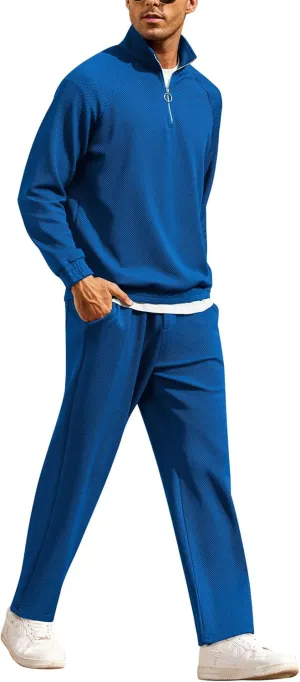 COOFANDY Men's Tracksuit 2 Piece Relaxed Fit Half-zip Sweatsuits Athletic Running Jogging Suit Sets