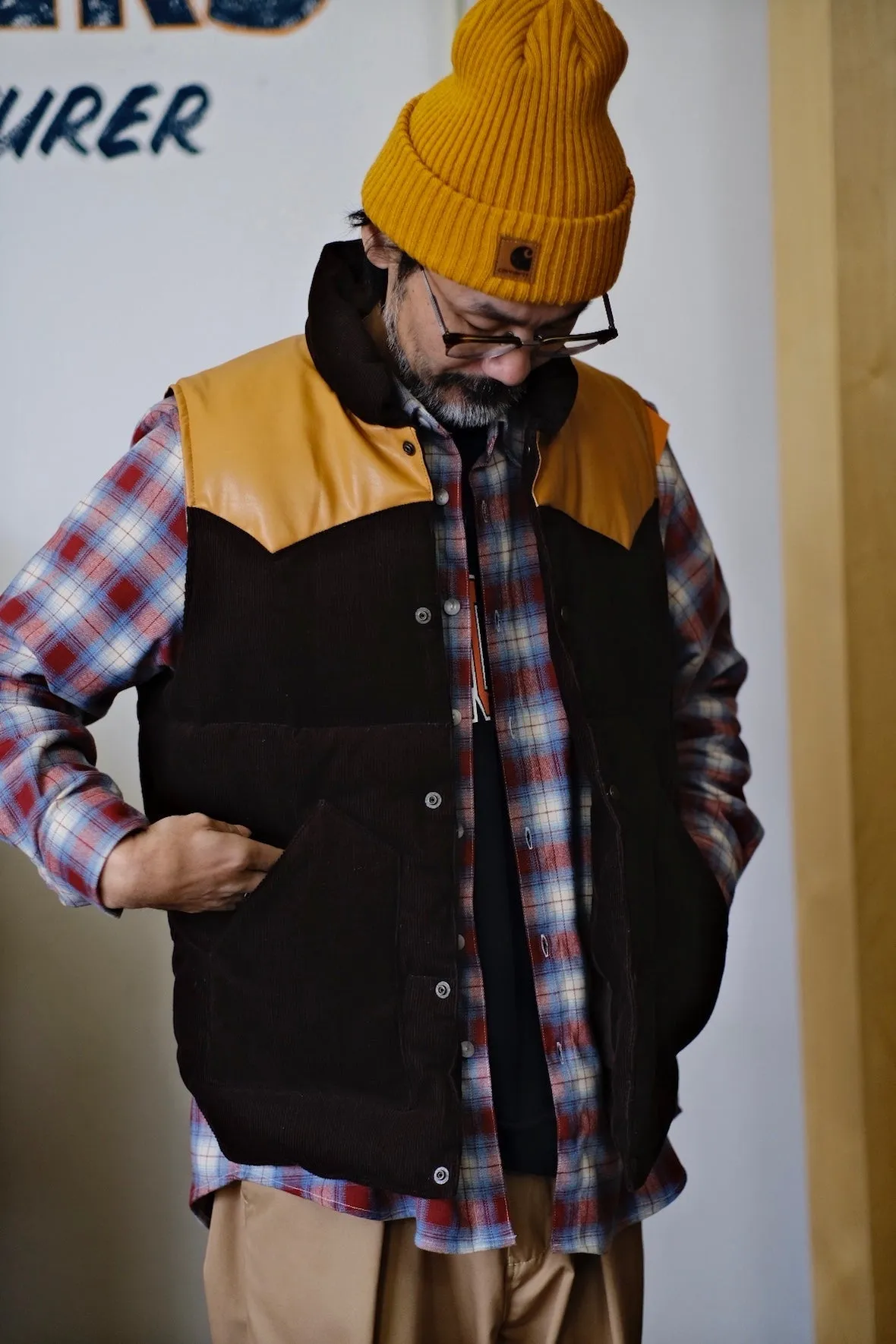 Corduroy Leather Vest