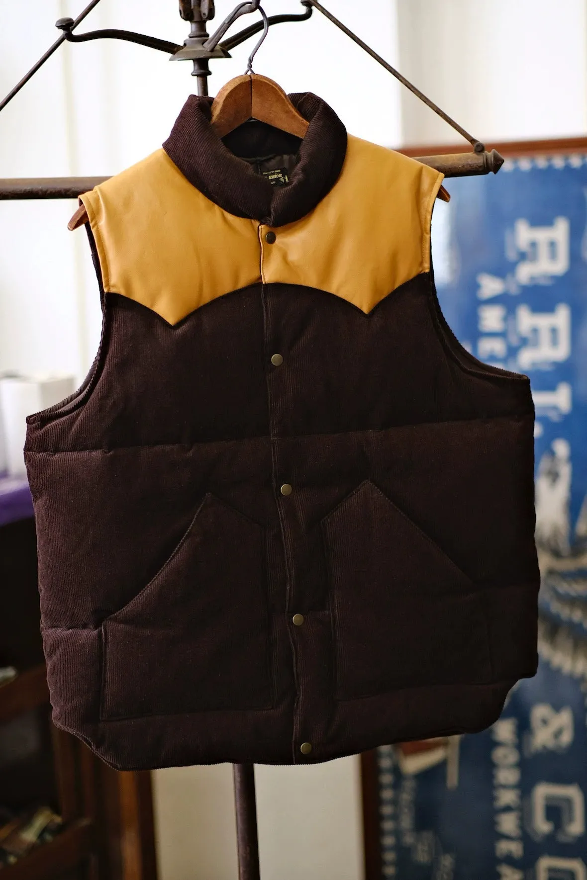 Corduroy Leather Vest
