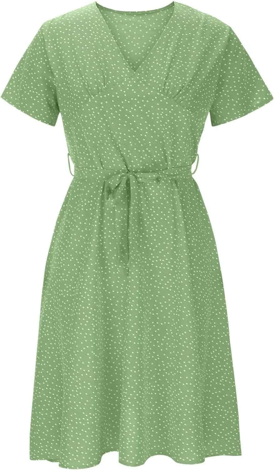CRNTCEM Womens Floral Printed Maxi Dress Summer Long Flowy Beach Party Dresses V Neck Short Sleeve Ruffle Hem Casual Dress