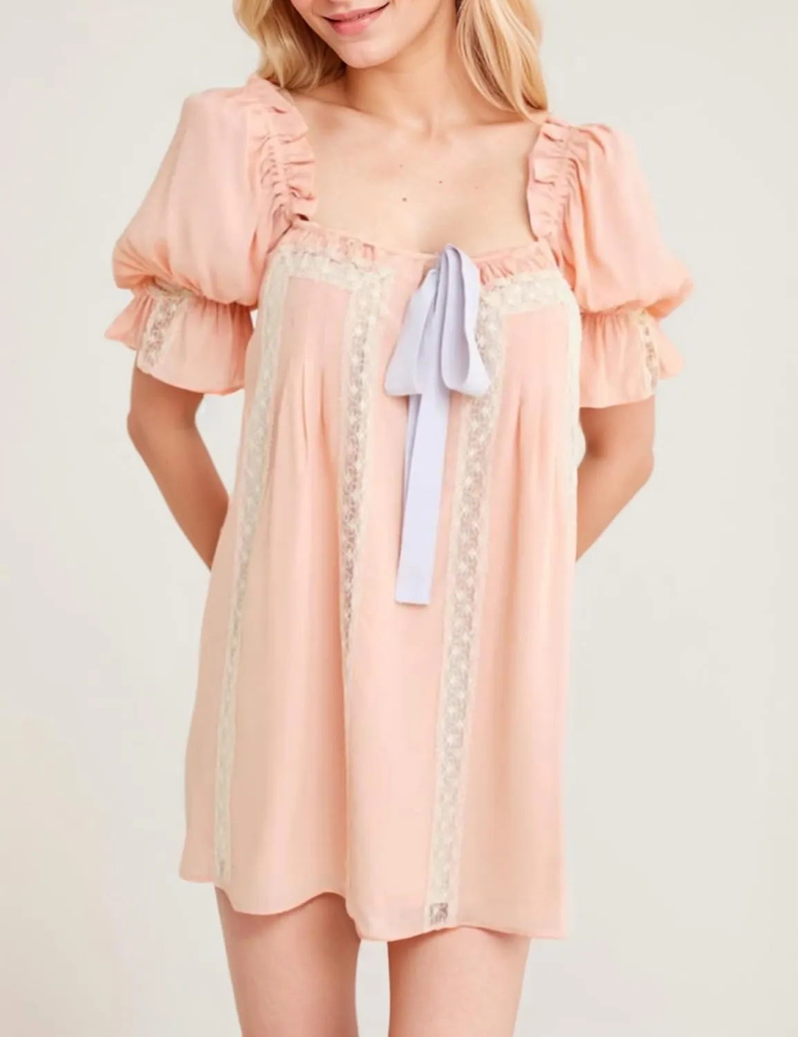 CUTEGAL Babydoll Dress for Women - Puff Sleeve, Bow, Fairy, Boho, Floral, Cute, Ruffle Mini Dress