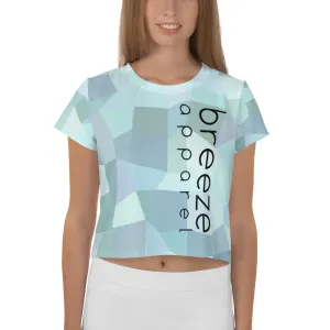 Cyan blue all-over crop top