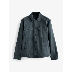 Dark Blue Denim Button Down Jacket