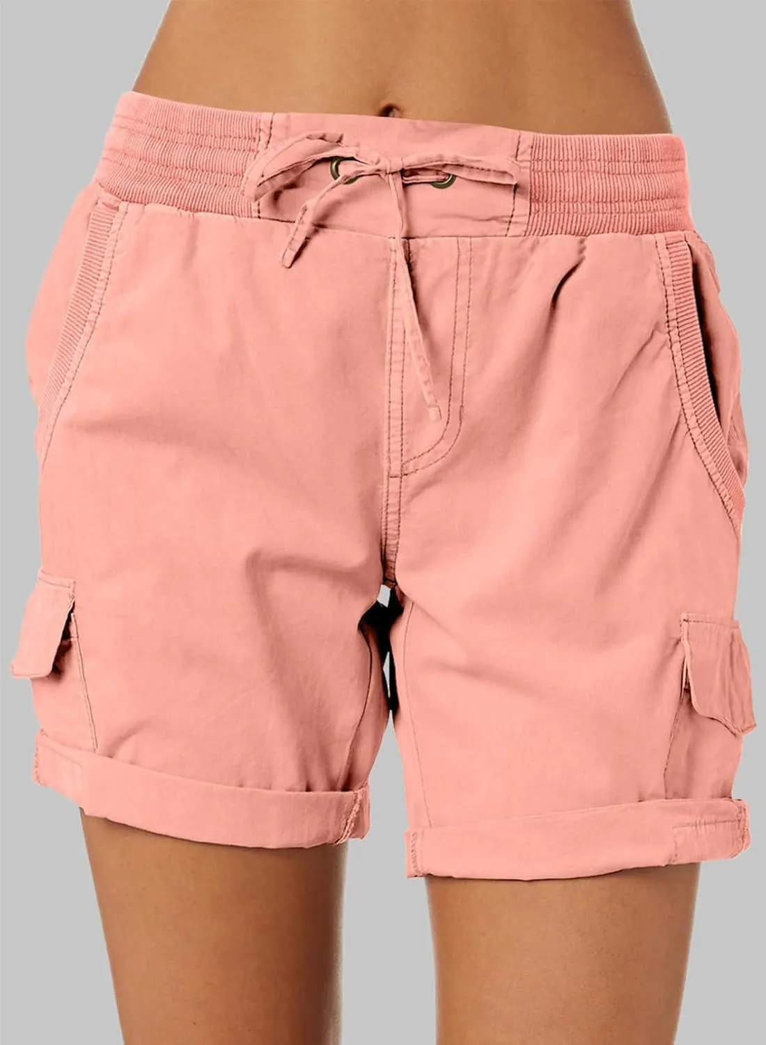 Dokotoo Womens Relaxed Fit High Waist Casual 4 Pocketed 2025 Hiking Outdoor Summer Shorts S-XL