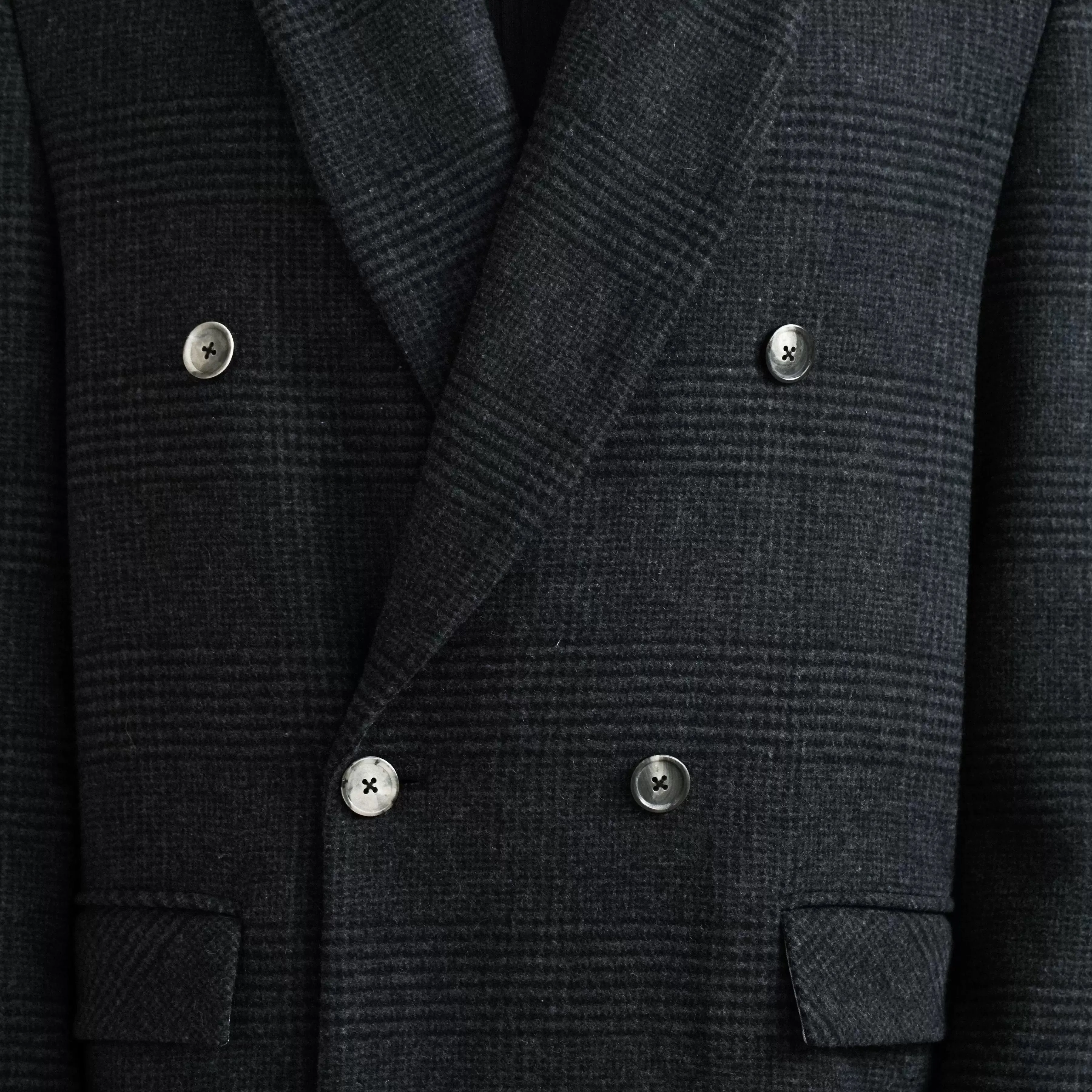Double-Breasted Plaid Coat