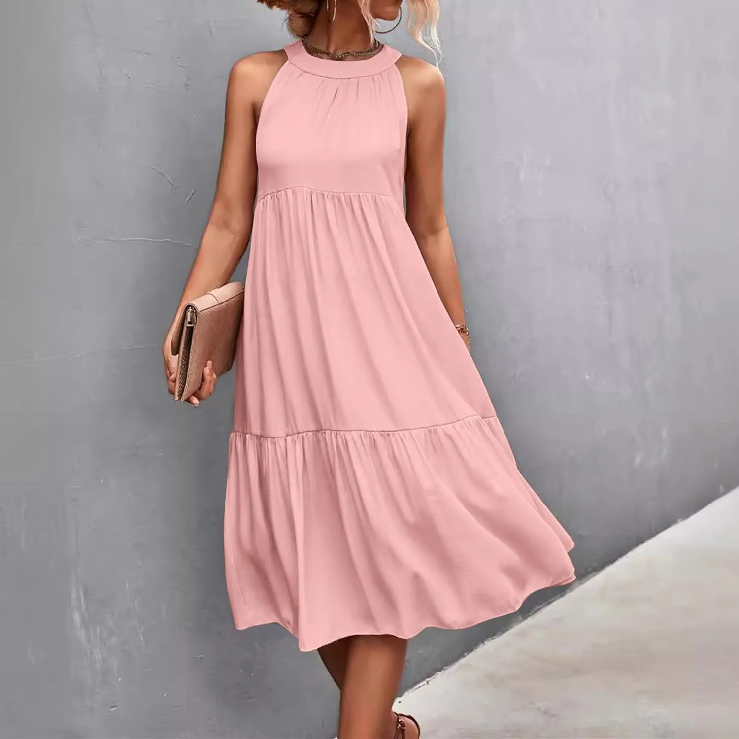Dresses for Women 2025 Sleeveless Maxi Dress Women Dresses Spring Solid Color Womens Dresses Tea