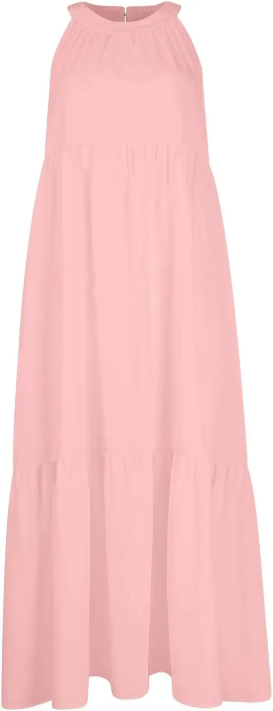 Dresses for Women 2025 Sleeveless Maxi Dress Women Dresses Spring Solid Color Womens Dresses Tea