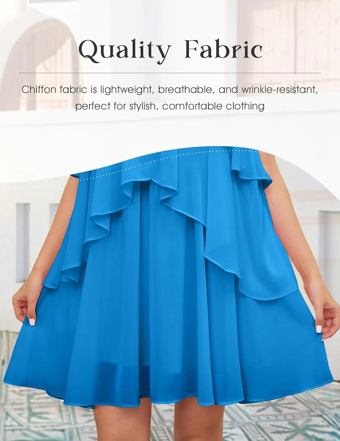 DRESSTELLS Women's Casual Halter Ruffle Tiered Dresses, Beach Wedding Cocktail Party Mini Sundress