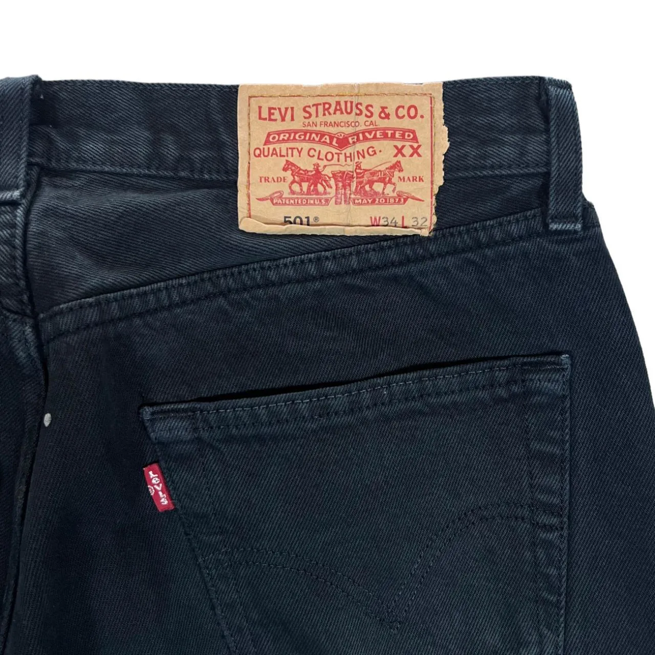 Early 00's LEVI'S 501 Classic Black Denim Straight Leg Regular Fit Jeans