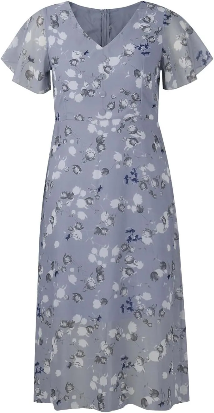 Easter Dress for Women Casual Spring Summer Swing Fitted Maxi Dress Ruffle Short Sleeve Dresses