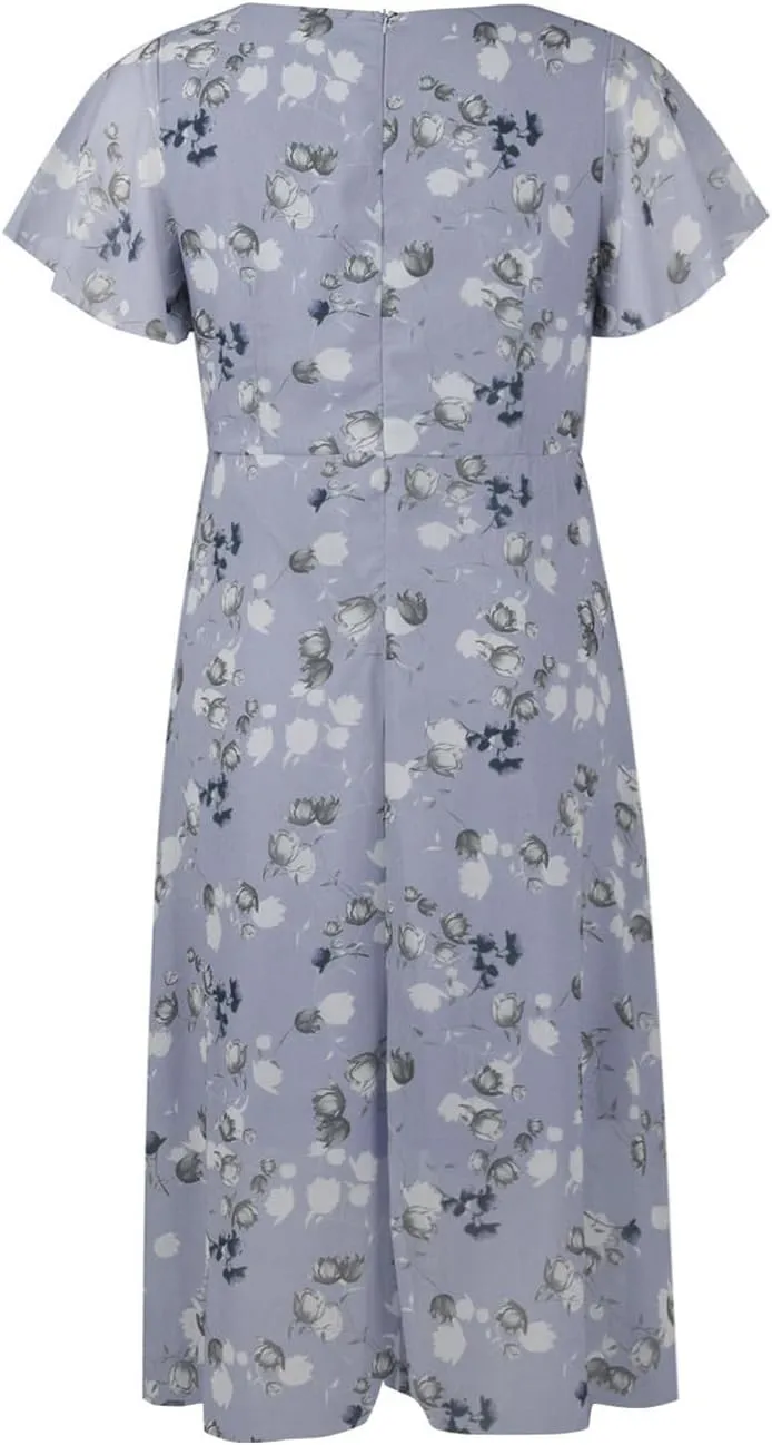 Easter Dress for Women Casual Spring Summer Swing Fitted Maxi Dress Ruffle Short Sleeve Dresses