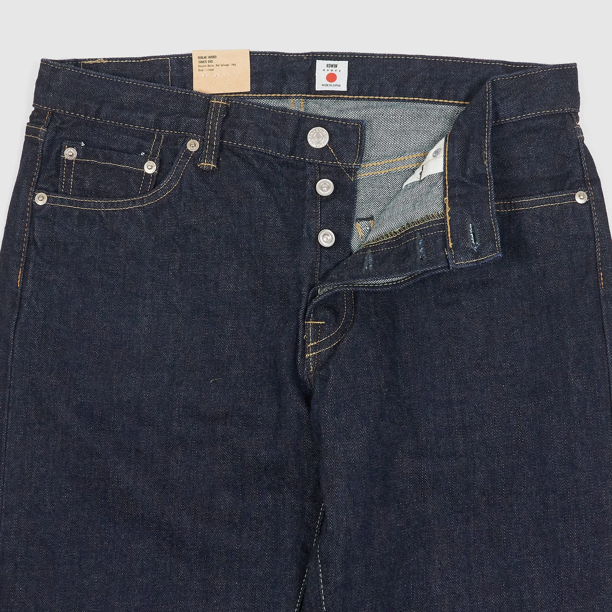 Edwin Regular Tapered Rinsed Denim Selvage Jeans