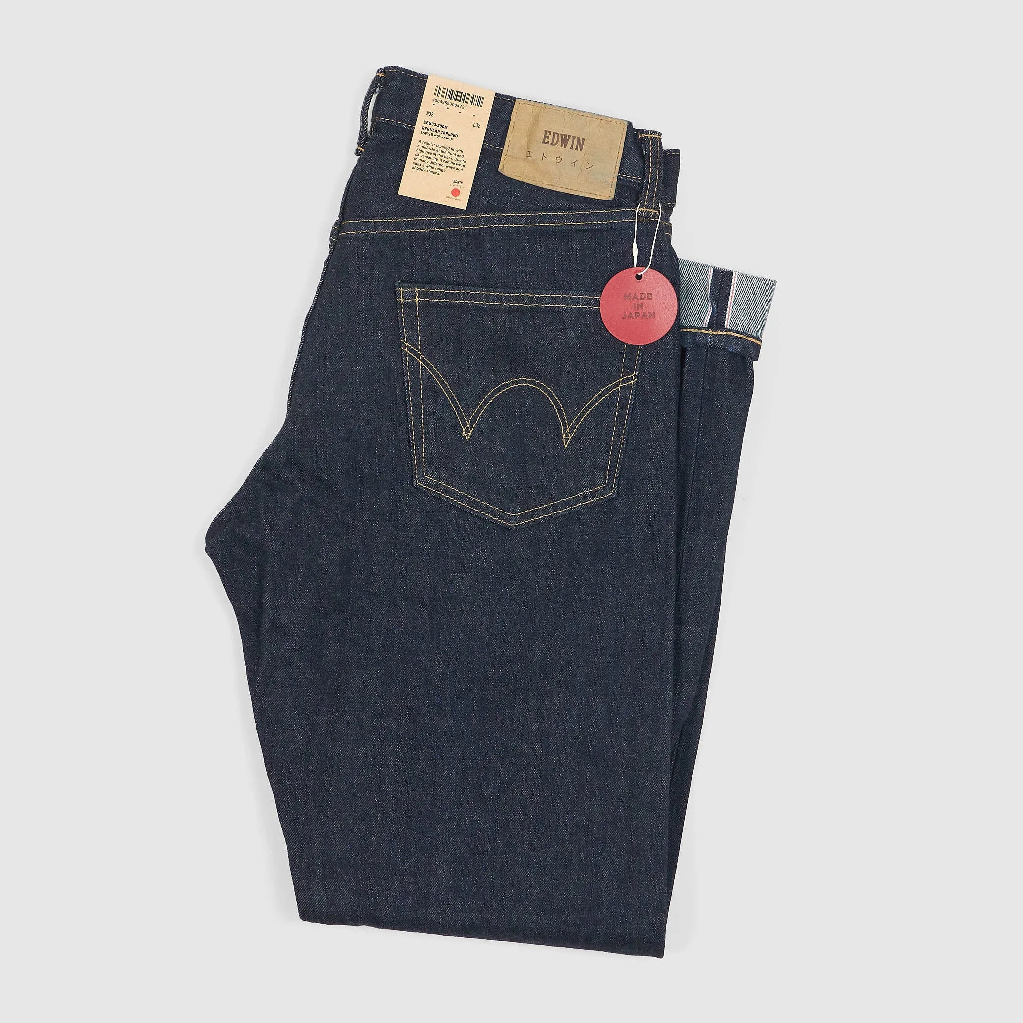 Edwin Regular Tapered Rinsed Denim Selvage Jeans