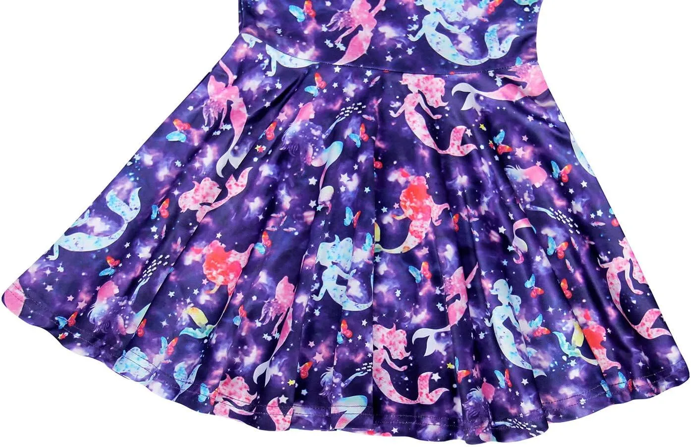 Eledobby Mermaid Dress for Girls Sleeveless Tank Dresses Summer Casual A-Line Swing Sundress Beach Mermaids Outfit