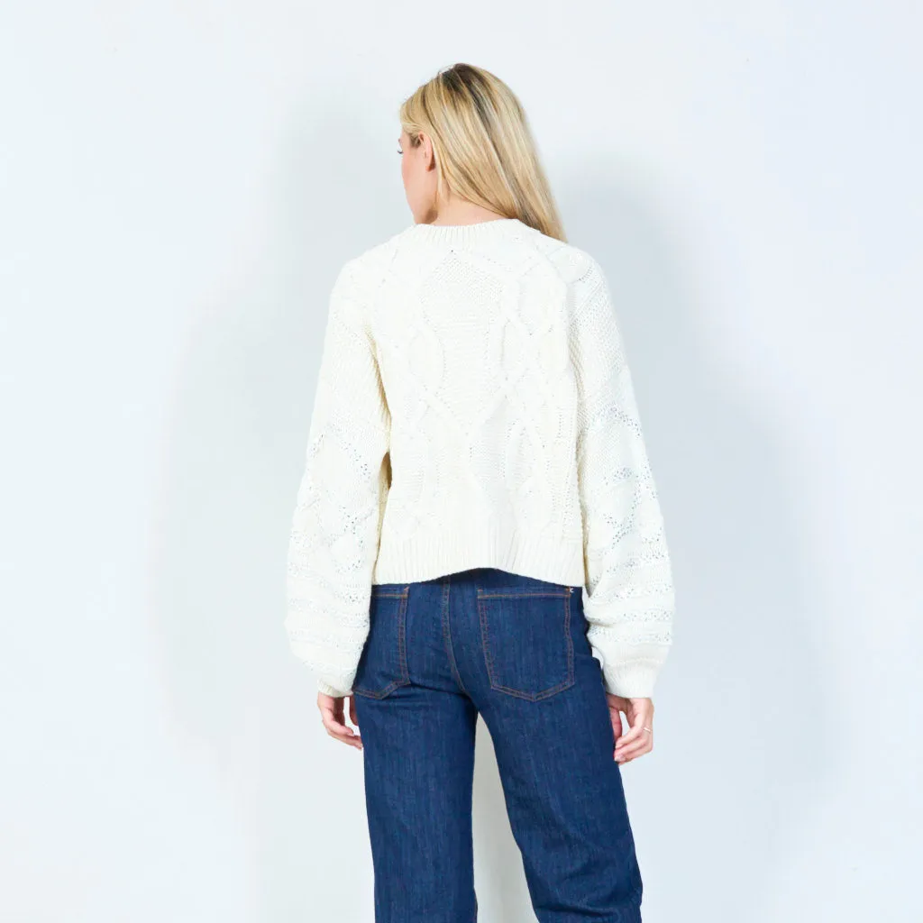 Elegant patterned knit sweater wholesale