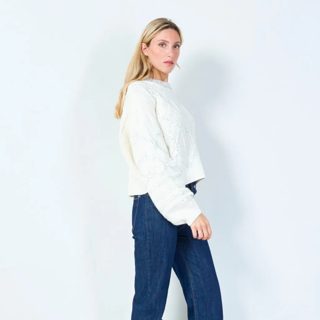 Elegant patterned knit sweater wholesale