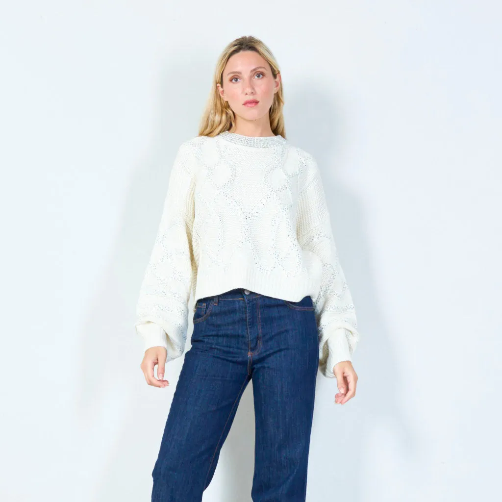 Elegant patterned knit sweater wholesale