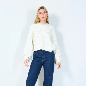 Elegant patterned knit sweater wholesale