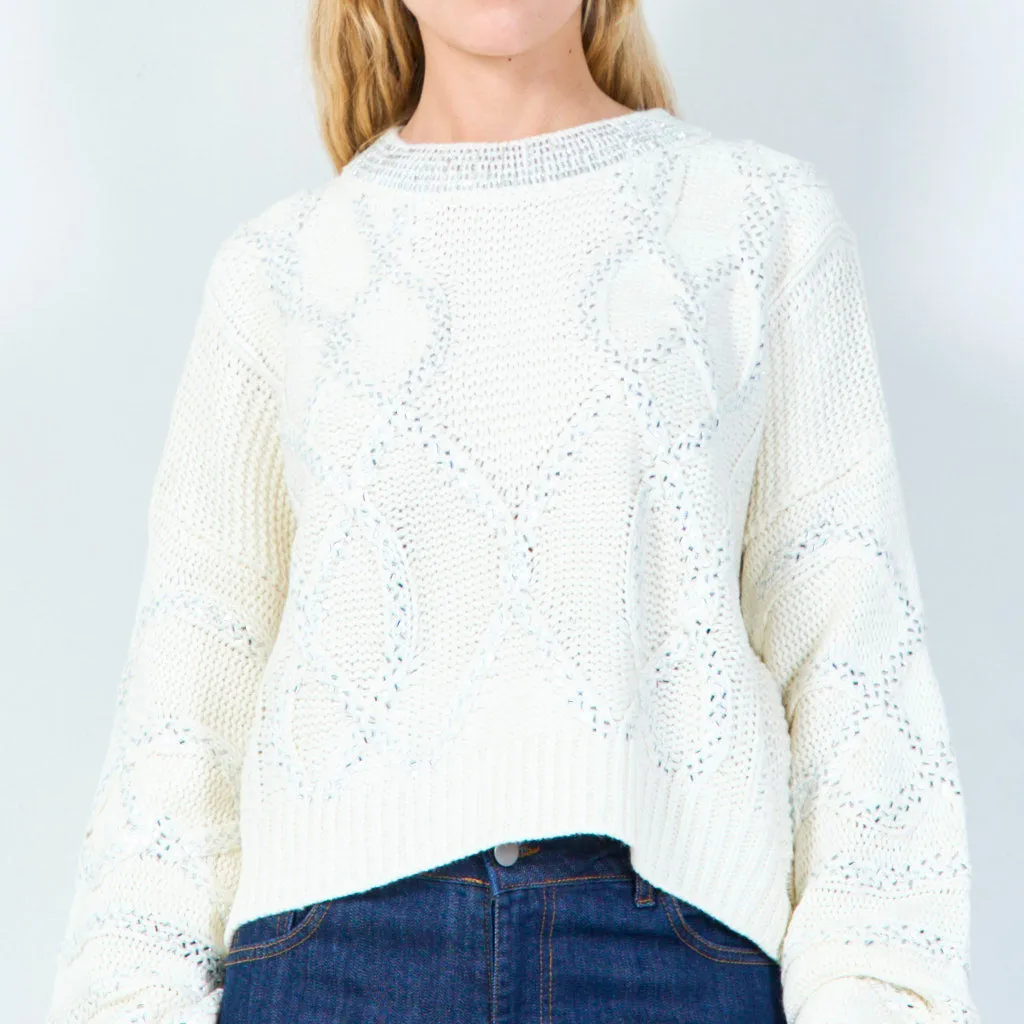 Elegant patterned knit sweater wholesale