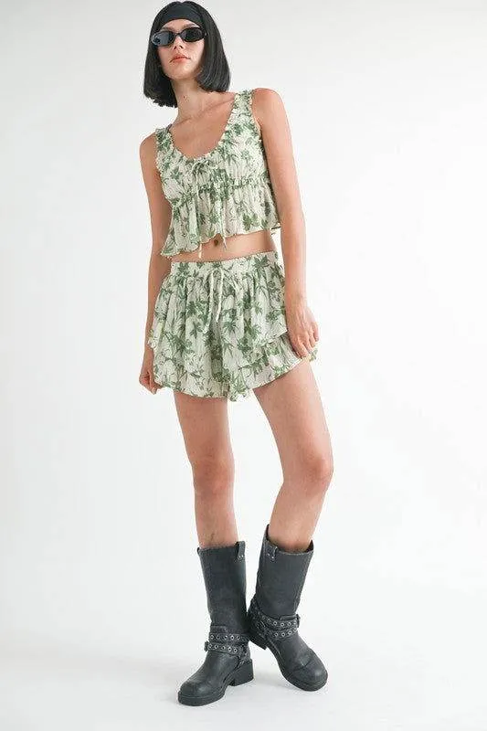 Emory Park Tiered Floral Shorts