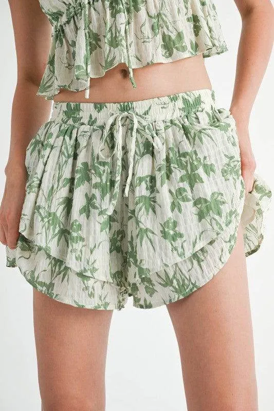 Emory Park Tiered Floral Shorts