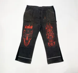 Faded Printed Jeans
