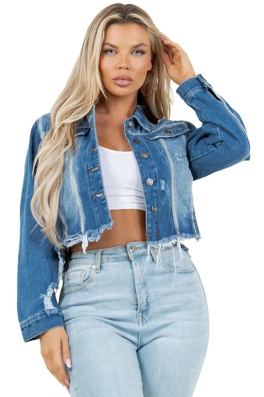 Fashion Crop Denim Trucker Jacket