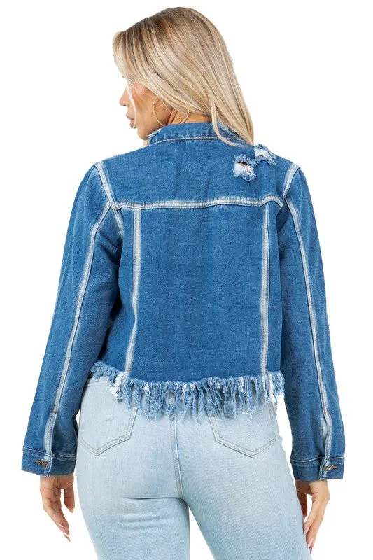 Fashion Crop Denim Trucker Jacket