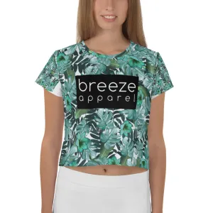 'Flora Verde' all-over crop top