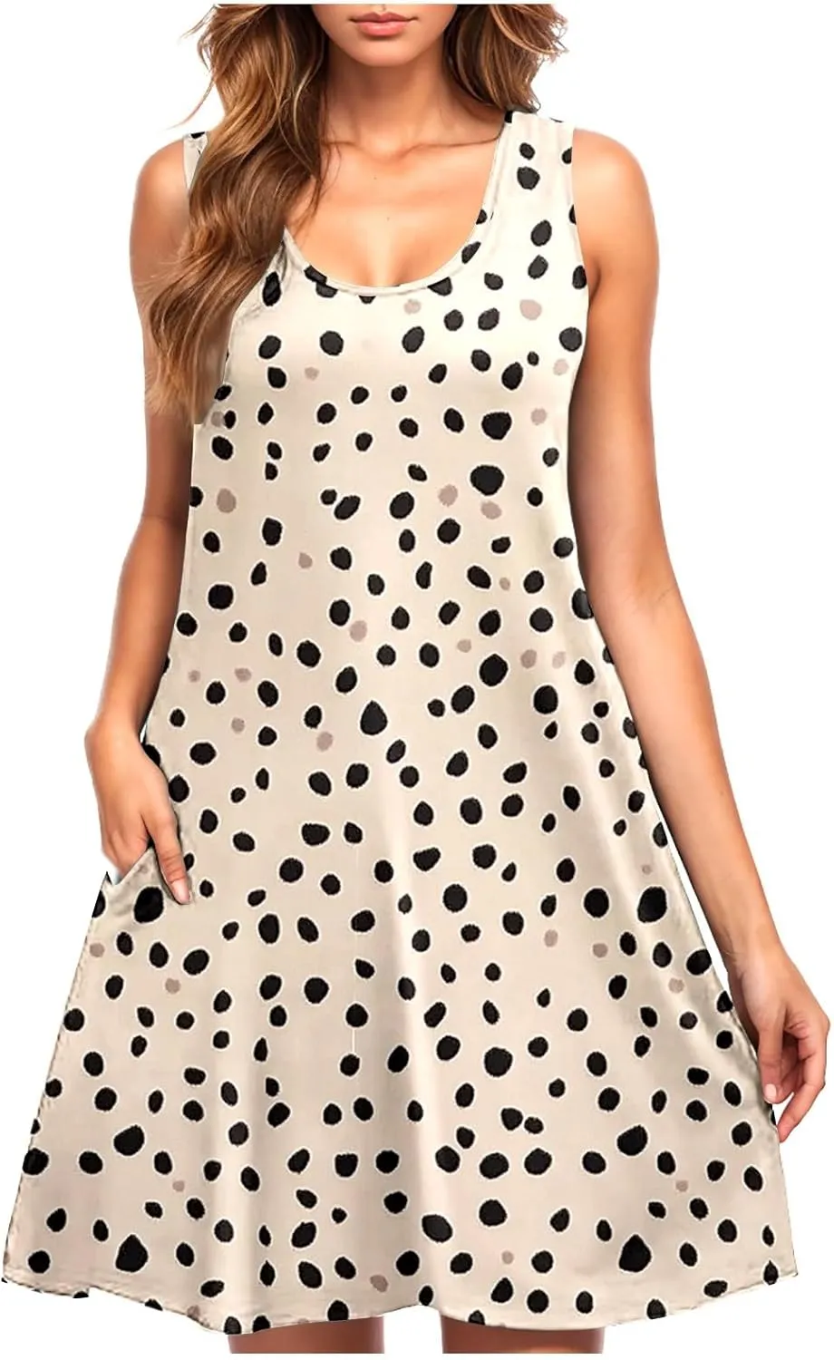 Floral Dresses for Women 2025 Summer Sleeveless Beach Dresses Casual Boho Flowy Party Dress Swing A-Line Sundress