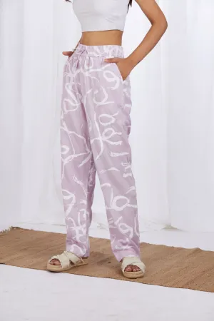 Florence Pants in Lilac Brush Stroke