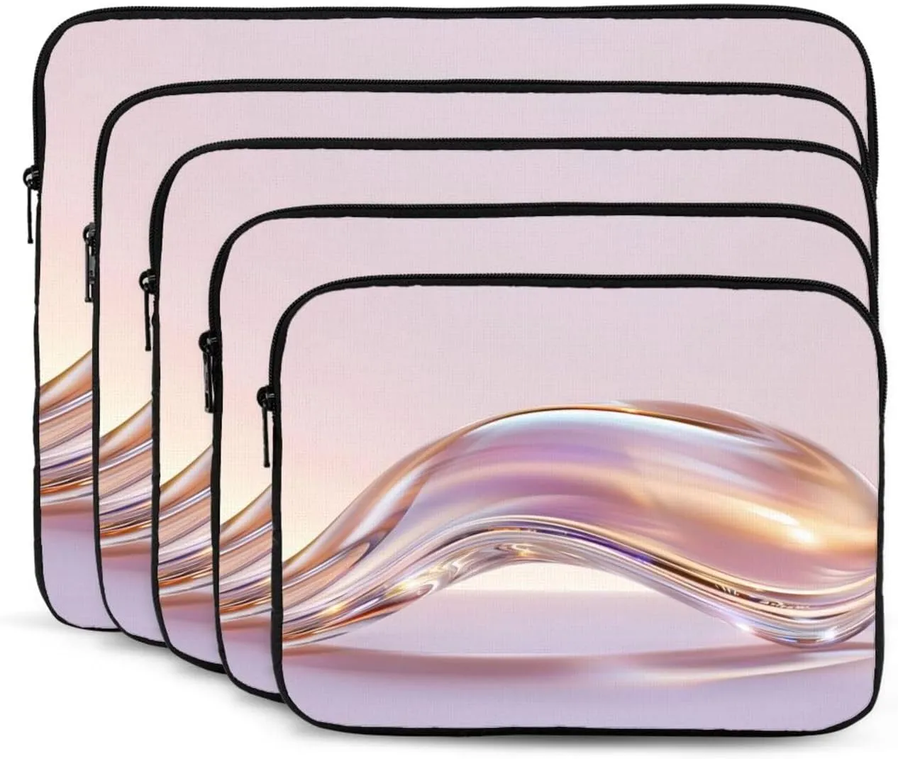 Flowing Metallic Laptop Sleeve Case 15 Inch Suitable for Notebook Computer Tablet Traveling Carrying Simple Case