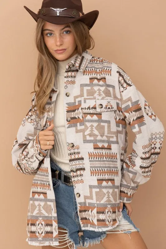 Frayed Aztec Western Jacket