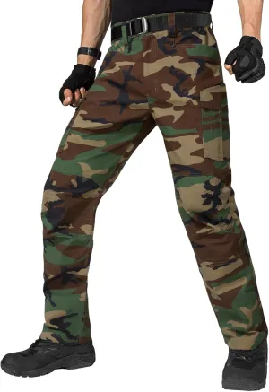 FREE SOLDIER Men's Water Resistant Pants Relaxed Fit Tactical Cargo Work Pants with Multi Pocket
