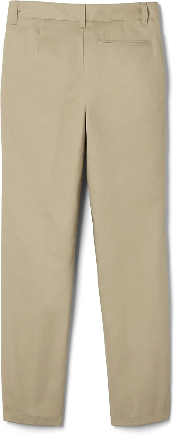 French Toast Boys' Relaxed Fit Twill Pant with Adjustable Waist in Standard Slim and Husky