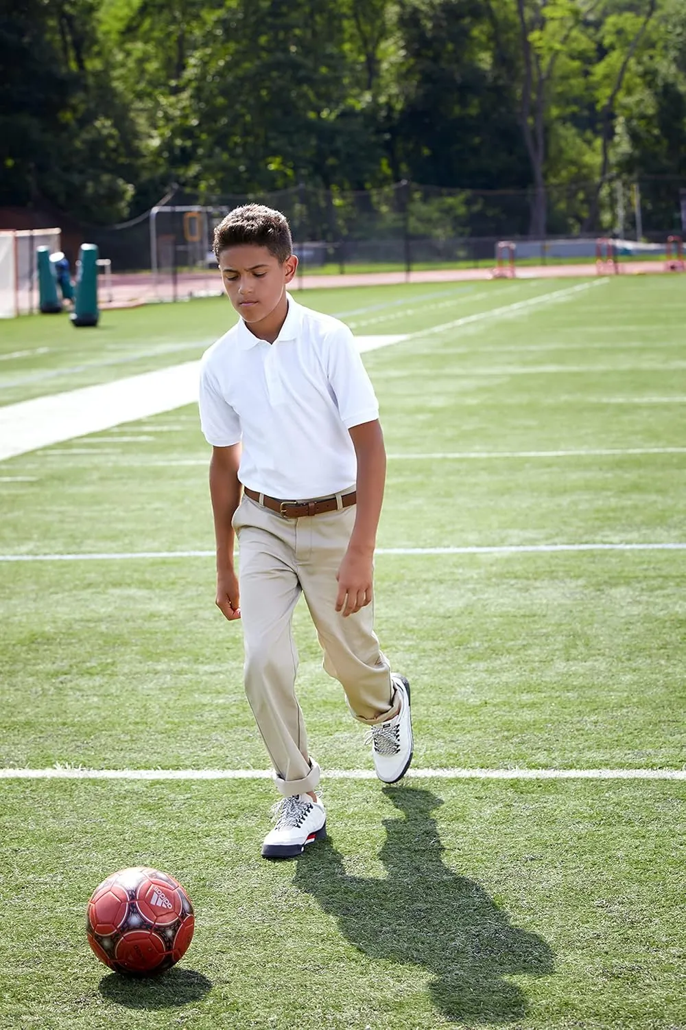 French Toast Boys' Relaxed Fit Twill Pant with Adjustable Waist in Standard Slim and Husky